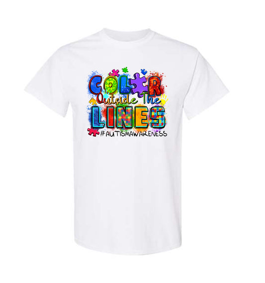 Color Outside the Lines Autism Awareness Shirt