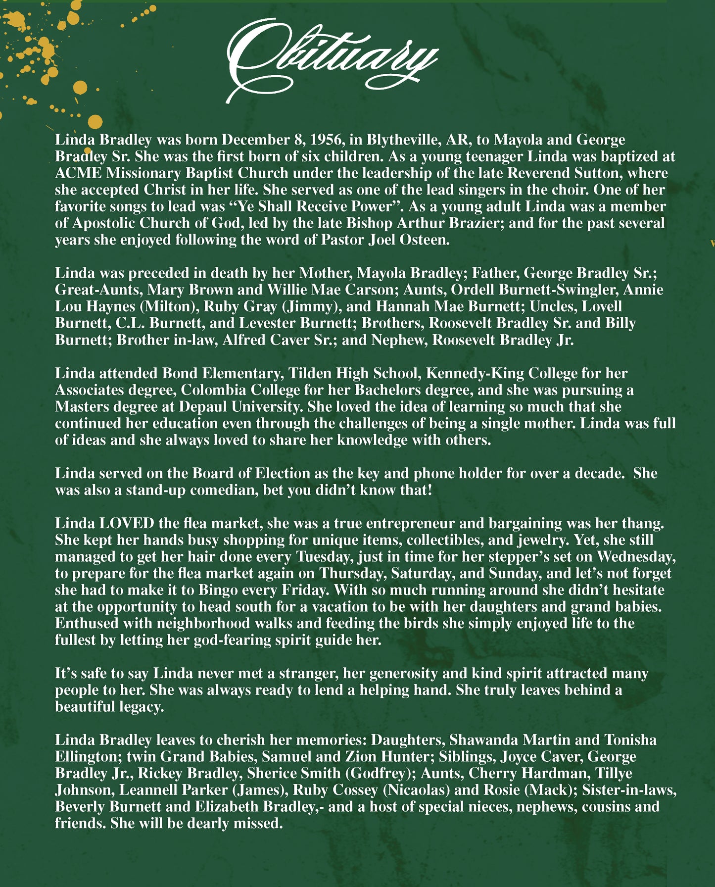 Obituary Design