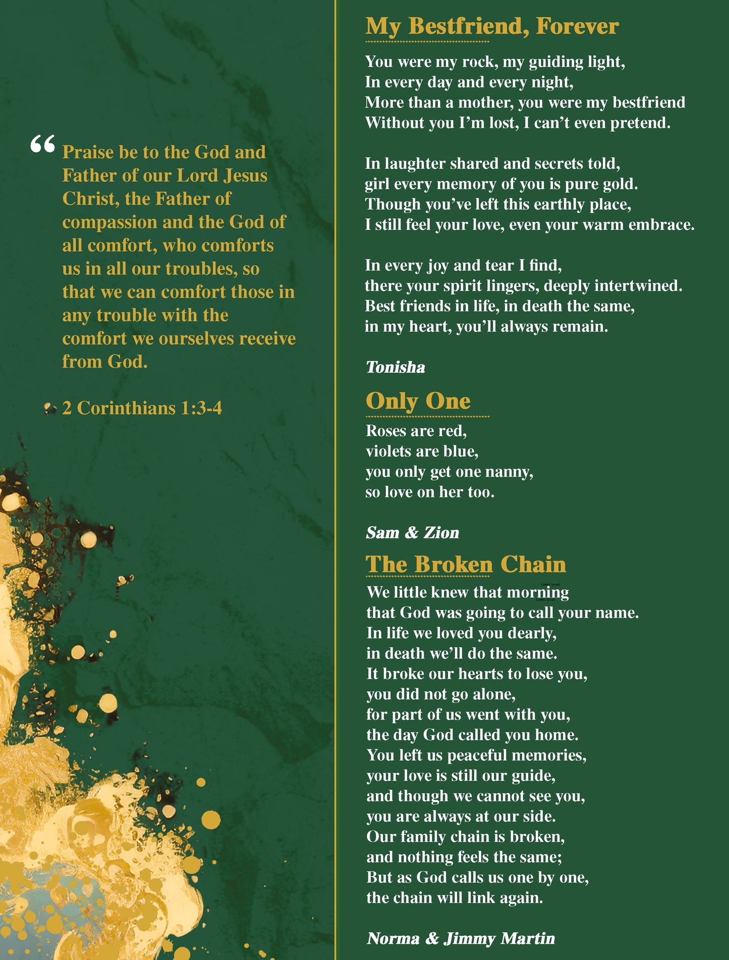 Obituary Design