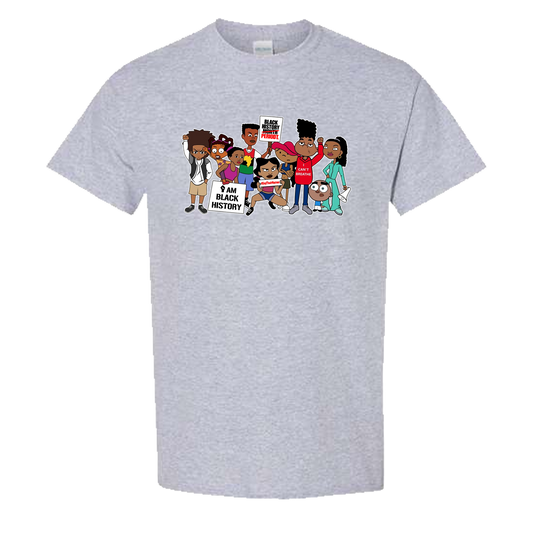 Black History Month Cartoon Short Sleeve Shirt